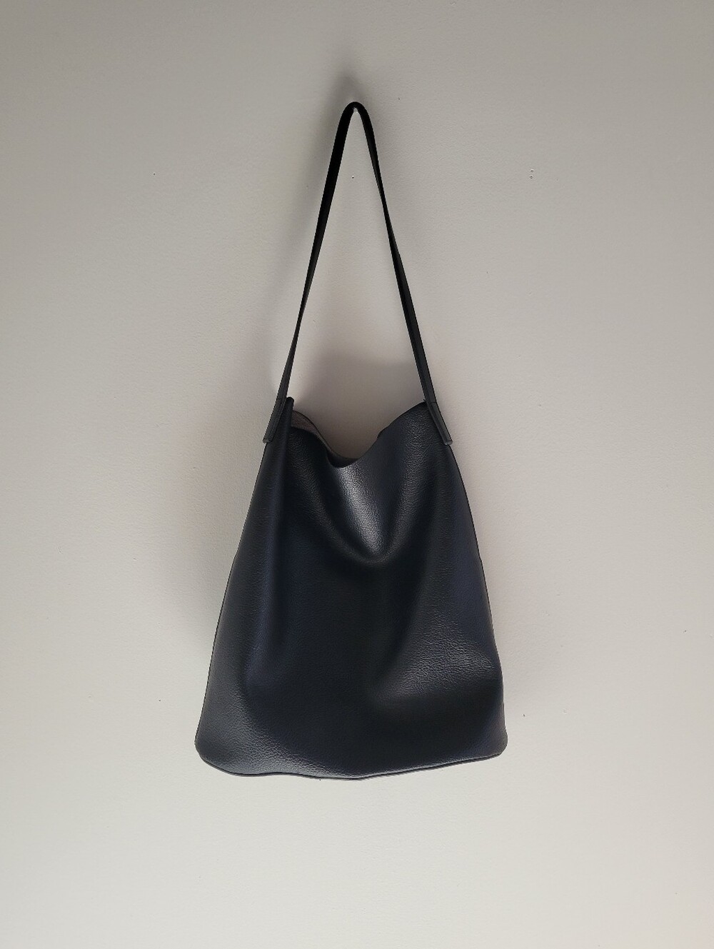 Urban Outfitters Black Slouchy Faux Leather Hobo Shoulder Bag Minimalist